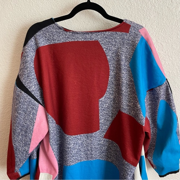 Multicolor Printed Geometric Funky Felt Coat Maxi Jacket Size M - Picture 7 of 11